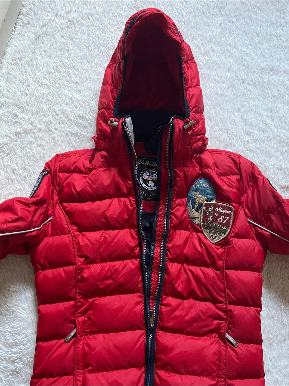 NAPAPIJRI red quilted jacket, size M.